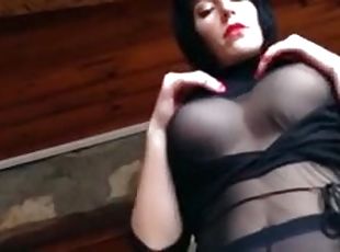 masturbare-masturbation, joc-cu-chiloteii, milf, neamt, negru, lenjerie, camera-web, solo, nylon