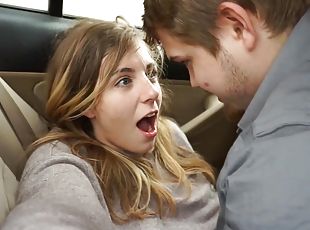 My naughty girlfriend and me having adventure fucking in car and go...