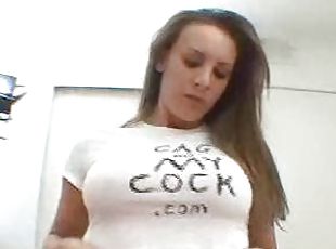 He fucks his cock balls deep down her throat