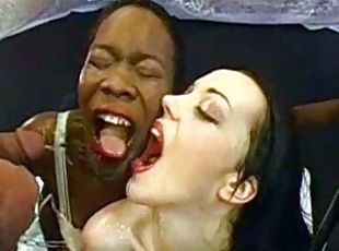 Two sluts fucked, sucking, and taking piss