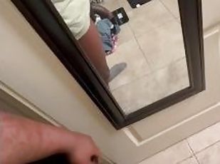 Big Black Cock Rubbing And Jacking Off In The Mirror Until He Bust ...