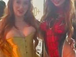 Spider-Man body paint dancing sexy with Madison Morgan in Los Angel...