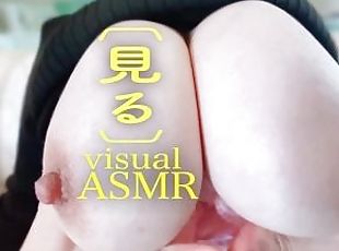 asiático, tetas-grandes, enorme, japonés, masaje, natural, hentai, tetas