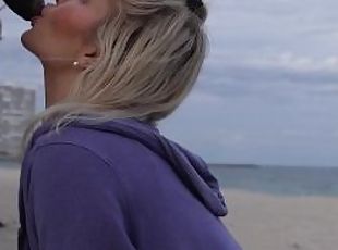 cul, grosse, public, fellation, énorme-bite, interracial, pornstar, belle-femme-ronde, plage, blonde