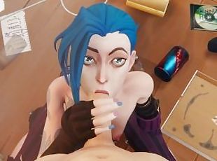 Jinx Passionate Blowjob Squating - League Of Legends Hentai 3D FULL...