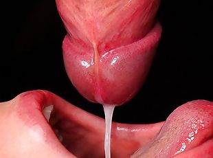 CLOSE UP: BEST Milking Mouth for your DICK! Sucking Cock ASMR, Tong...