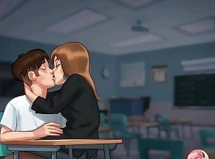 Summertime saga #17 - Kissing with the french teacher at school - G...