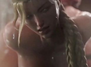 Cammy Street Fighter Porn pussy Creampied and anal fingering 3D Ani...