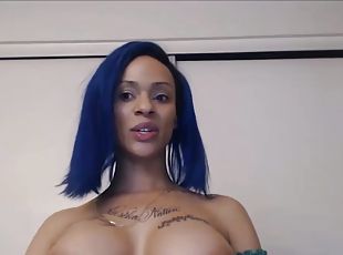 Tattooed black ghetto ebony with big booty and big tits is fucking ...