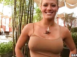 Blonde MILF Loves Flashing her Big Boobs and her Perfect Booty Outd...