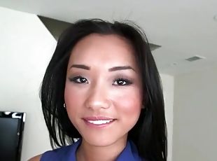 Young Asian Alina Li in sexy striptease