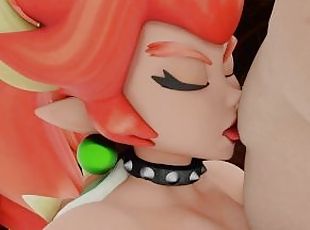 bowsette plays with my masculine nipples.