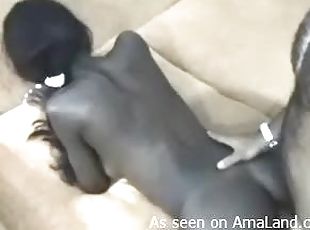 Watch this black couple having outrageous sex on the sofa