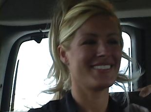 Blonde Rene was seduced and fucked in the truck