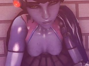 Widowmaker from Overwatch stuck in the wall hole and she be fucked ...