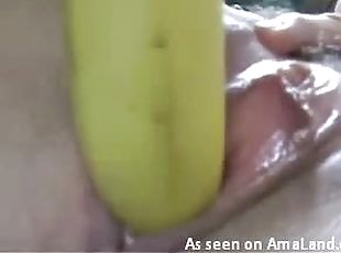 vagina-pussy, amatir, gambarvideo-porno-secara-eksplisit-dan-intens, buatan-rumah, pasangan, pisang, sisipan