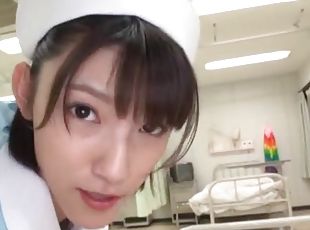 Japanese nurse Iioka Kanako enjoys sucking a dick on the bed