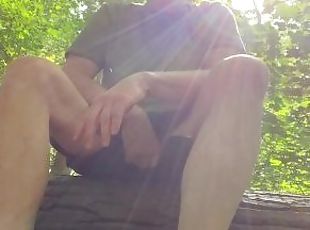 I jerked off in a public forest in the woods, almost caught!