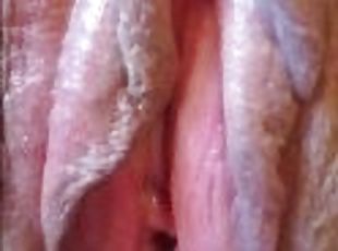 AMATEUR MILF POV - CREAMY PUSSY GETS CUM ON HAIRY BUSH - incredible...