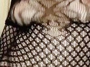 dancing in a sheer fishnet dress- twerking my pawg ass and bouncing my big tits