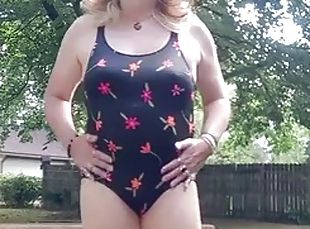 Swimsuit and pantyhose for vacation abroad