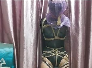 orgasme, femme, amateur, jouet, bdsm, bondage