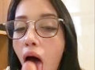 amatør, blowjob, leke, facial, cum, fingret-pretty, alene