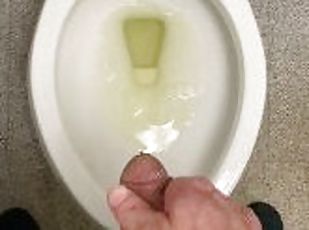 Working desperate to piss running to public restroom huge dick moan...