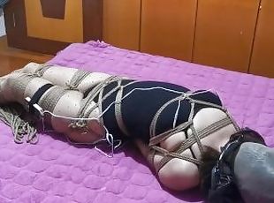 asiatique, orgasme, femme, amateur, bdsm, fétiche, bondage