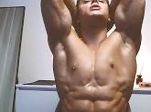 masturbation, amateur, énorme-bite, ados, secousses, solo, musclé, bite