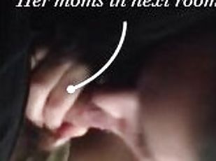 19 year old teen cutie sucks daddys cock while her moms in the next...