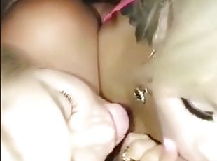 Threesome european pussy fuck and deepthroat with two thick blondes...