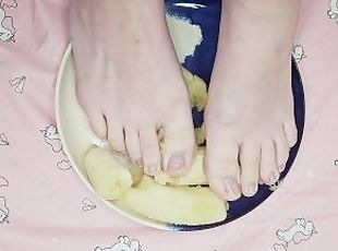 amatør, fødder, fetish, solo, lille-tiny, banan, tæer