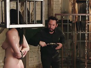 Bearded man acts dominant with his bitch