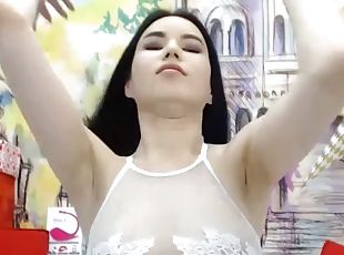 Hot asian with big natural boobs masturbating