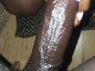 Ebony handjob with coconut oil