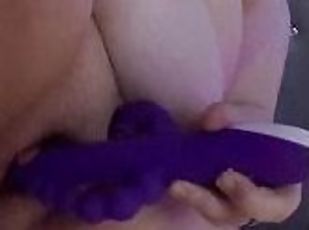 Hellbound_slut666 using her purple Alien dildo vibrator