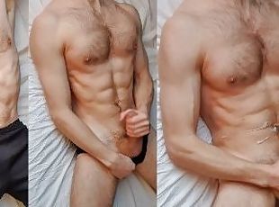 Sporty Vocal Guy Strips Clothes Slowly And Has Loud Moaning Body Cu...