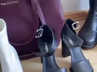 Cum collection on high heels, boots and bags.
