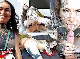 GERMAN SCOUT - SPLIT TONGUE TATTOO GIRL MARIA - Leg shaking eye Rol...