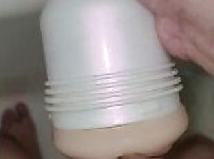 Fucking Kendra Lust fleshlight in the shower. Cumshot and fucked it...