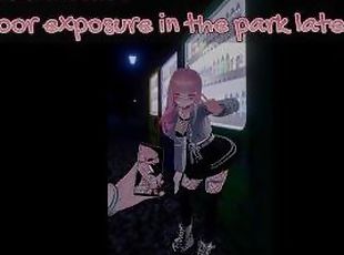 Outdoor exposure in the park late at night (VRCHAT)