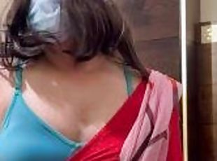 Indian Femboy Cross Dresser Sissy Jessica Leone in Saree and Blouse...