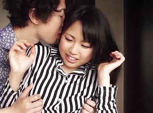 Sweet Asian brunette seduced by her pussy craving lover