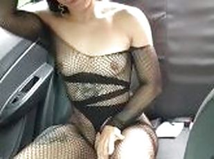 My best friend's sexy girlfriend changes clothes in my car, shows m...