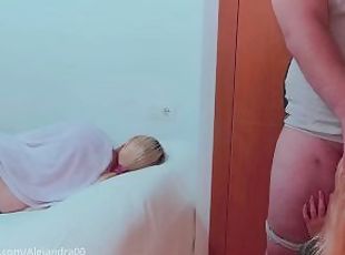 vana, amatöör, suhuvõtmine, kodus-tehtud, kättevõtmine, kurgus, pov, noor-18, blond, armas