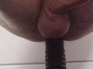 BBC up tight ass! Struggling with this big dildo stretching my ass ...