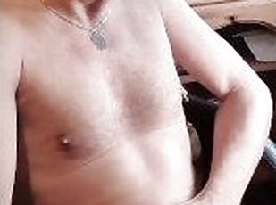 masturbation, amateur, ejaculation-sur-le-corps, gay, ejaculation, européenne, euro, webcam, solo, bureau