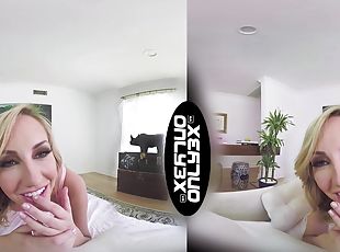 Homemade VR porn video with shaved pussy girlfriend Brett Rossi