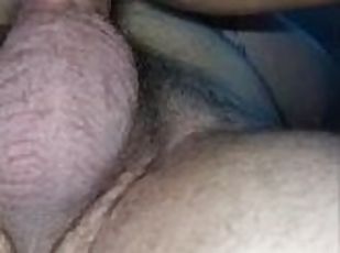 Up close underneath view of Daddy pounding my fat wet pussy from be...